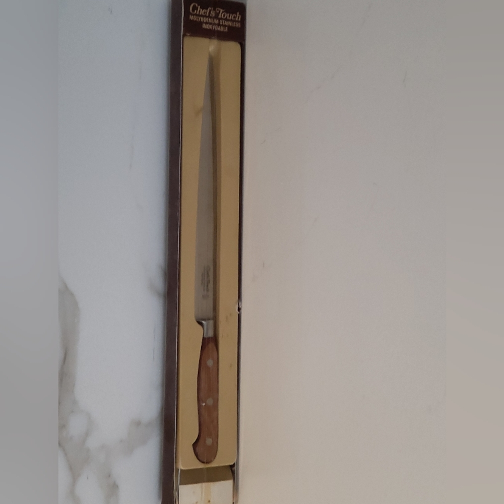 Vintage CHEF'S TOUCH MOLYBDENUM STAINLESS STEEL Knife with Wooden Handle